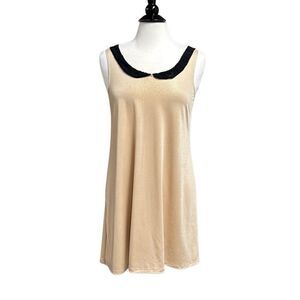 Shimmer Gold Women’s Lace Collar Sleeveless Dress Size Large NEW